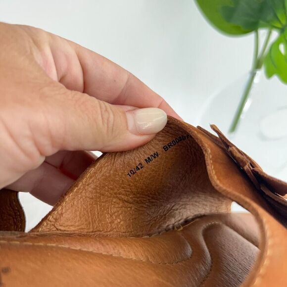 Born Monica Sandal Women's Size 10 Brown Leather Flower Slide Casual Flip Flop - Picture 6 of 11